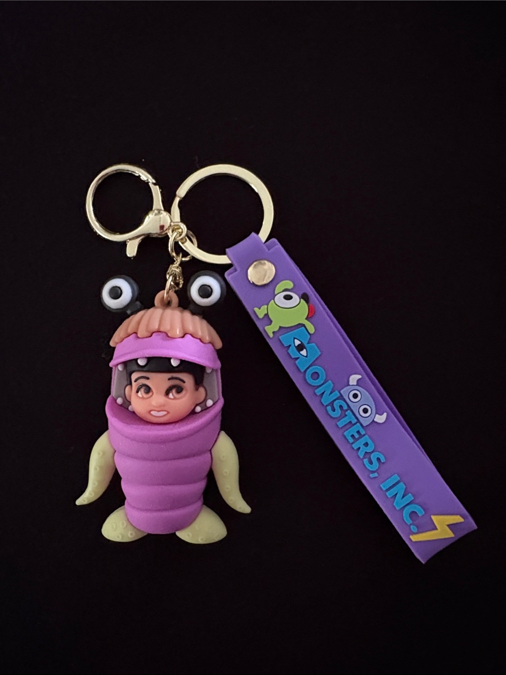 Purple Monsters Inc Boo Character Bag Charm Keychain with Strap